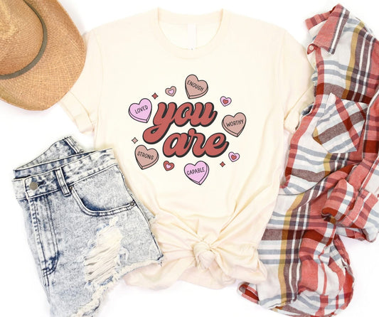 You are Enough Valentines Day graphic Tshirt - presale-140 Graphic Tees- Simply Simpson's Boutique is a Women's Online Fashion Boutique Located in Jupiter, Florida