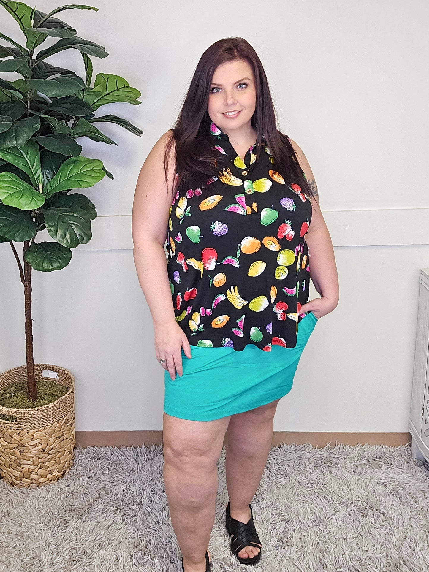 Dear Scarlett Fruit Party Top-120 Sleeveless- Simply Simpson's Boutique is a Women's Online Fashion Boutique Located in Jupiter, Florida