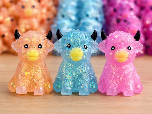 Highland Cow Glitter Squish Toy-290 Home/Gift- Simply Simpson's Boutique is a Women's Online Fashion Boutique Located in Jupiter, Florida