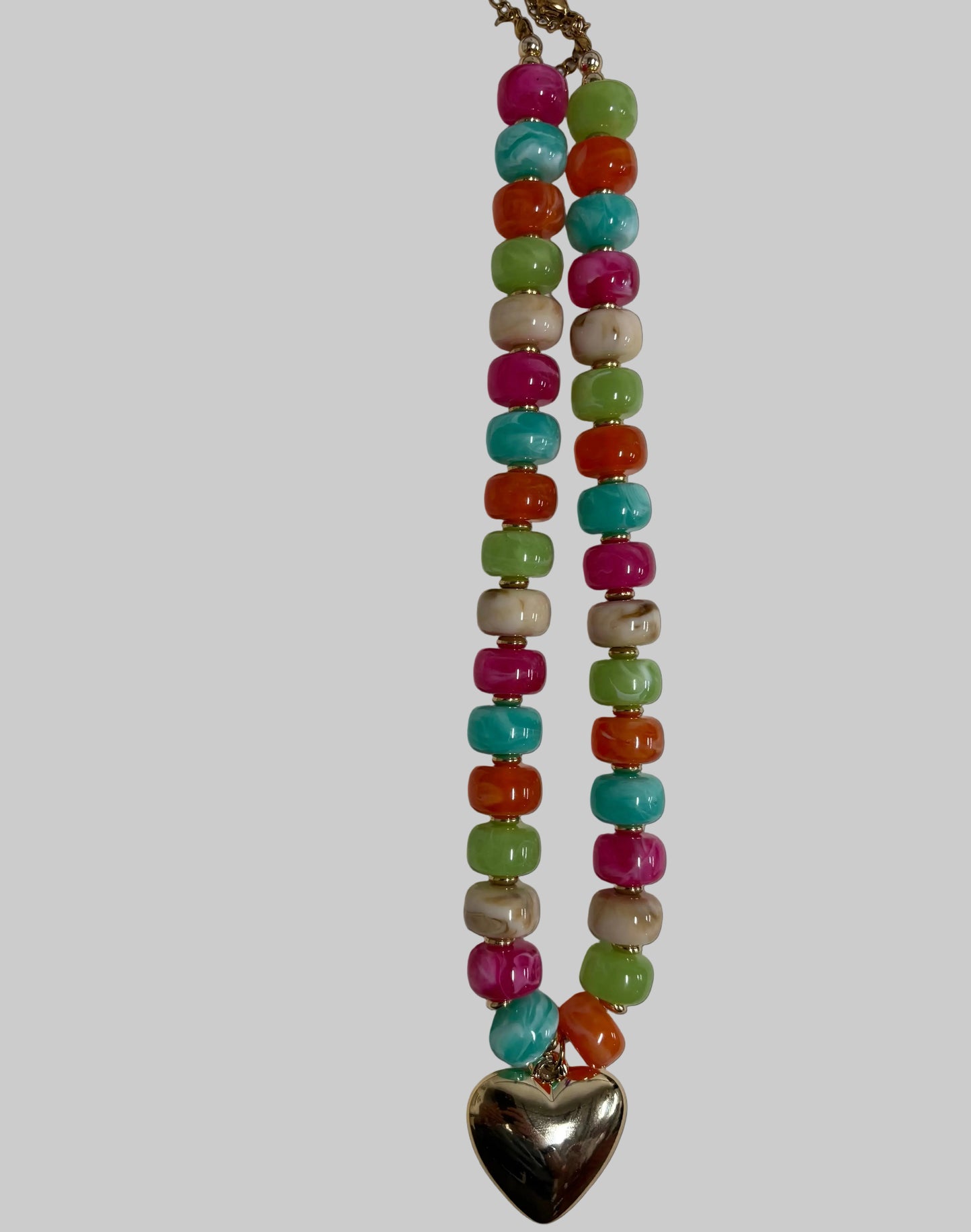 Happy Colorful Heart Necklace-280 Jewelry- Simply Simpson's Boutique is a Women's Online Fashion Boutique Located in Jupiter, Florida