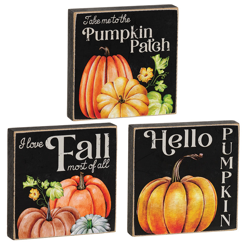 Hello Pumpkin Square Block - Set of 3-290 Home/Gift- Simply Simpson's Boutique is a Women's Online Fashion Boutique Located in Jupiter, Florida