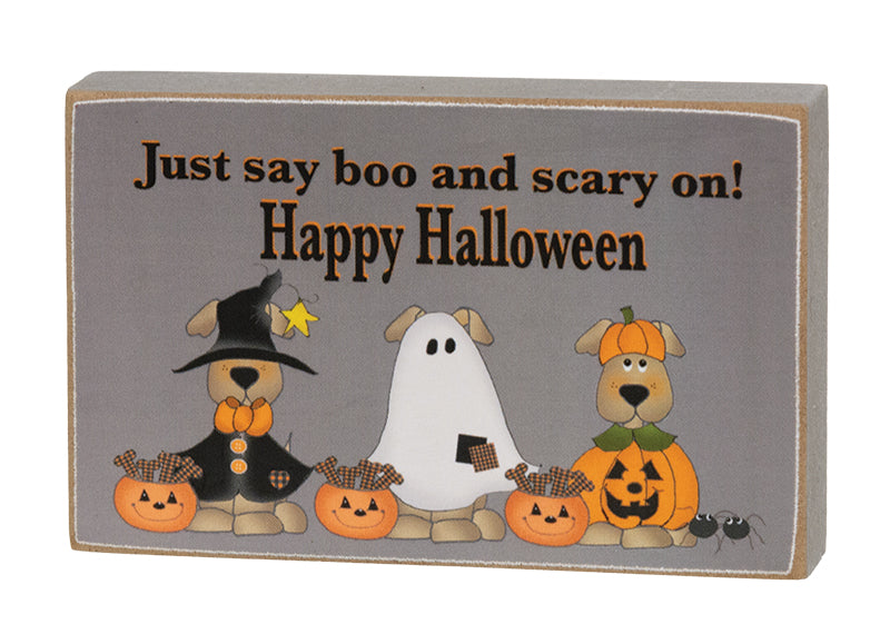 Happy-Howl-O-Ween Rectangle Dog Block-290 Home/Gift- Simply Simpson's Boutique is a Women's Online Fashion Boutique Located in Jupiter, Florida
