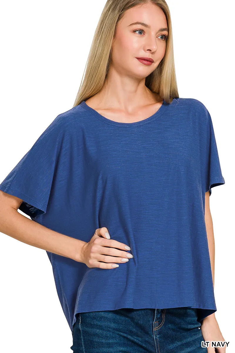 Light Navy Boxy Tee- Simply Simpson's Boutique is a Women's Online Fashion Boutique Located in Jupiter, Florida