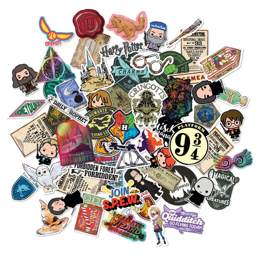 50 Pack-Harry Potter Clear Variety Vinyl Stickers- Simply Simpson's Boutique is a Women's Online Fashion Boutique Located in Jupiter, Florida
