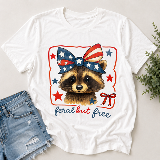 Preorder Feral & Free Raccoon Graphic Tee-140 Graphic Tees- Simply Simpson's Boutique is a Women's Online Fashion Boutique Located in Jupiter, Florida