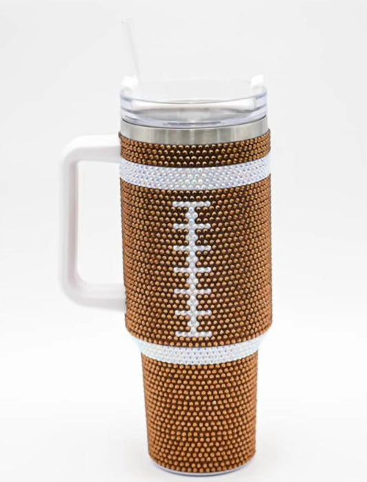 40oz. Bling Football Tumblers-290 Home/Gift- Simply Simpson's Boutique is a Women's Online Fashion Boutique Located in Jupiter, Florida