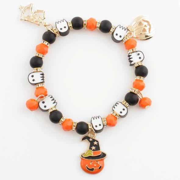 Halloween Ghost & Pumpkin Charm Bracelet-280 Jewelry- Simply Simpson's Boutique is a Women's Online Fashion Boutique Located in Jupiter, Florida