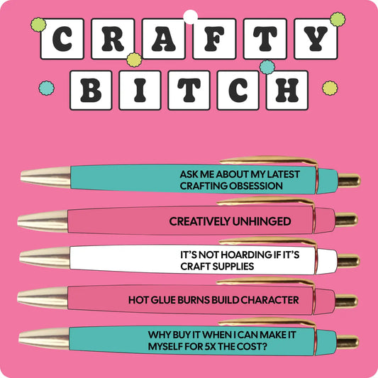 Crafty Bitch Pen Set-290 Home/Gift- Simply Simpson's Boutique is a Women's Online Fashion Boutique Located in Jupiter, Florida
