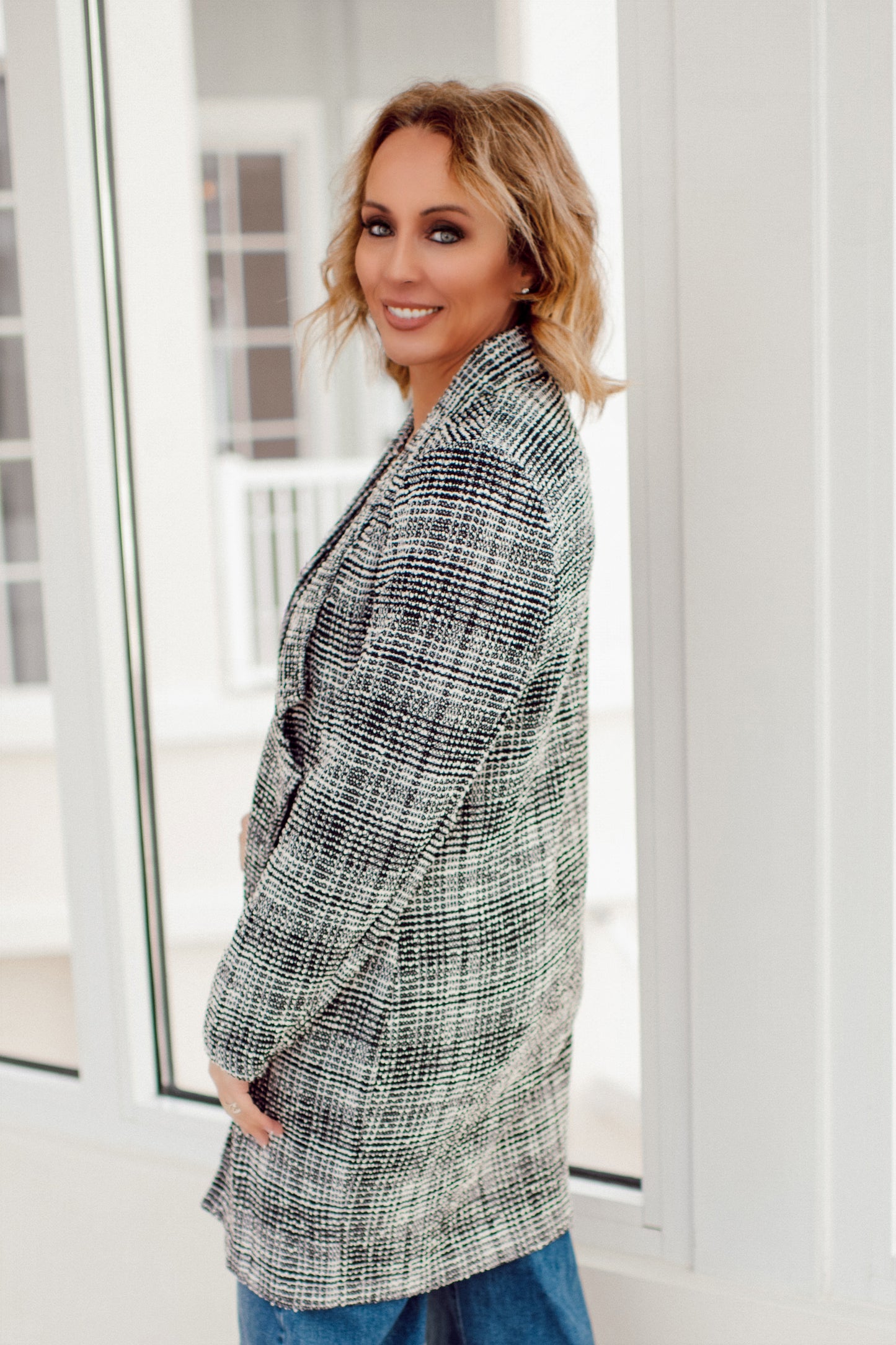 Dear Scarlett Black/Ivory Brixton Jacket-180 Outerwear- Simply Simpson's Boutique is a Women's Online Fashion Boutique Located in Jupiter, Florida