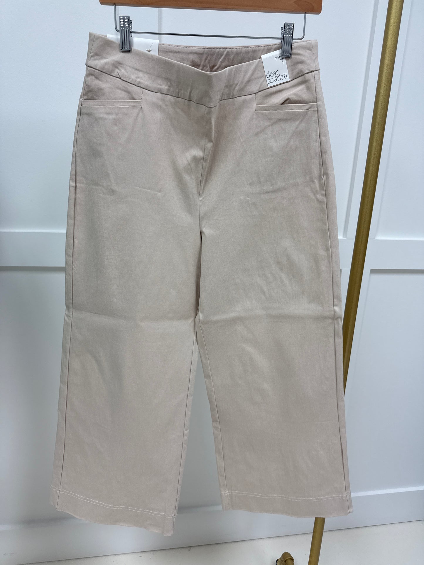 Dear Scarlett Khaki Executive Wide Leg Capris-210 Other Bottoms- Simply Simpson's Boutique is a Women's Online Fashion Boutique Located in Jupiter, Florida