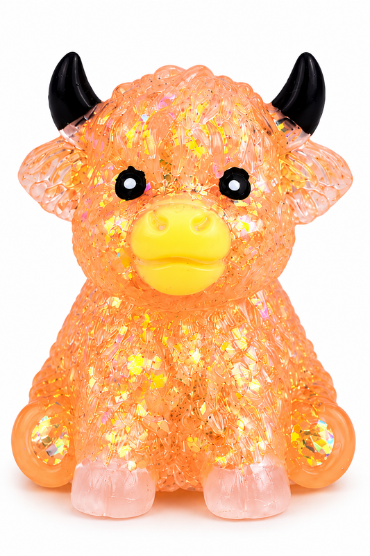 Highland Cow Glitter Squish Toy-290 Home/Gift- Simply Simpson's Boutique is a Women's Online Fashion Boutique Located in Jupiter, Florida