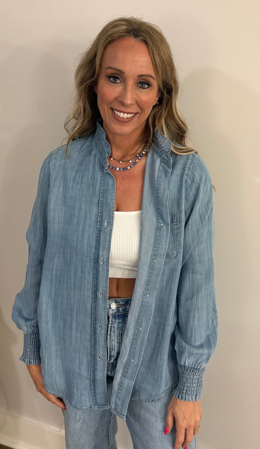Stitch & Co Medium Denim Long Sleeve-110 Long Sleeves- Simply Simpson's Boutique is a Women's Online Fashion Boutique Located in Jupiter, Florida