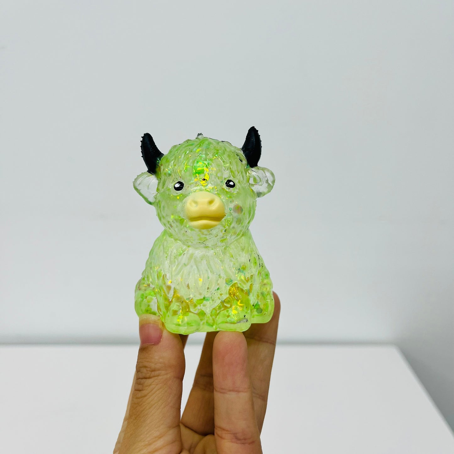 Highland Cow Glitter Squish Toy