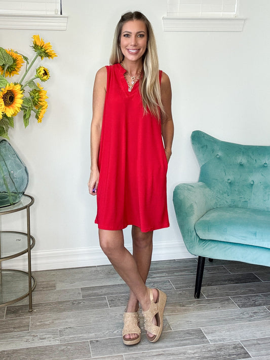 Dear Scarlett Sleeveless Lizzy Dress-240 Dresses- Simply Simpson's Boutique is a Women's Online Fashion Boutique Located in Jupiter, Florida