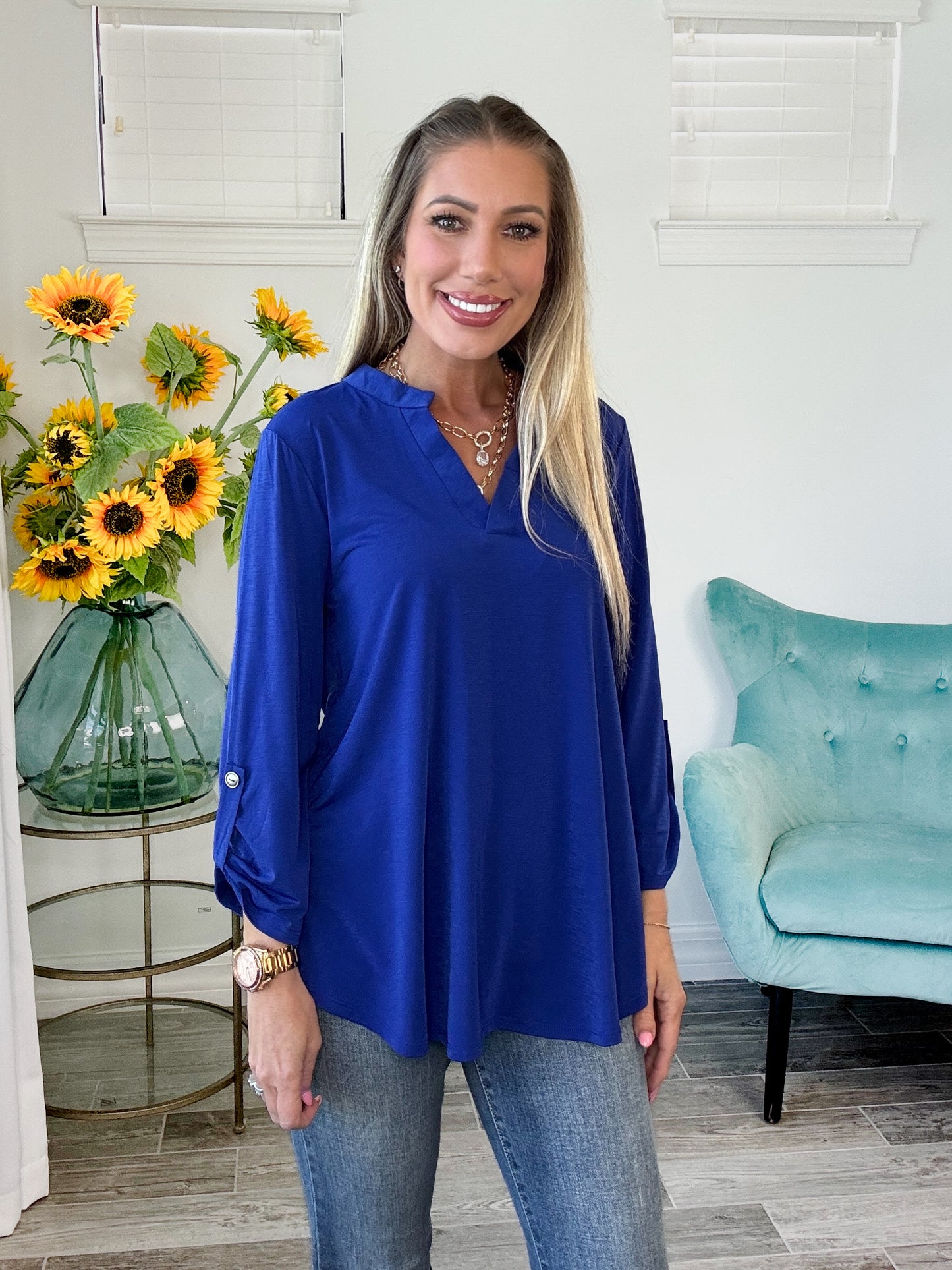 Dear Scarlett Solid Color Lizzys-110 Long Sleeves- Simply Simpson's Boutique is a Women's Online Fashion Boutique Located in Jupiter, Florida