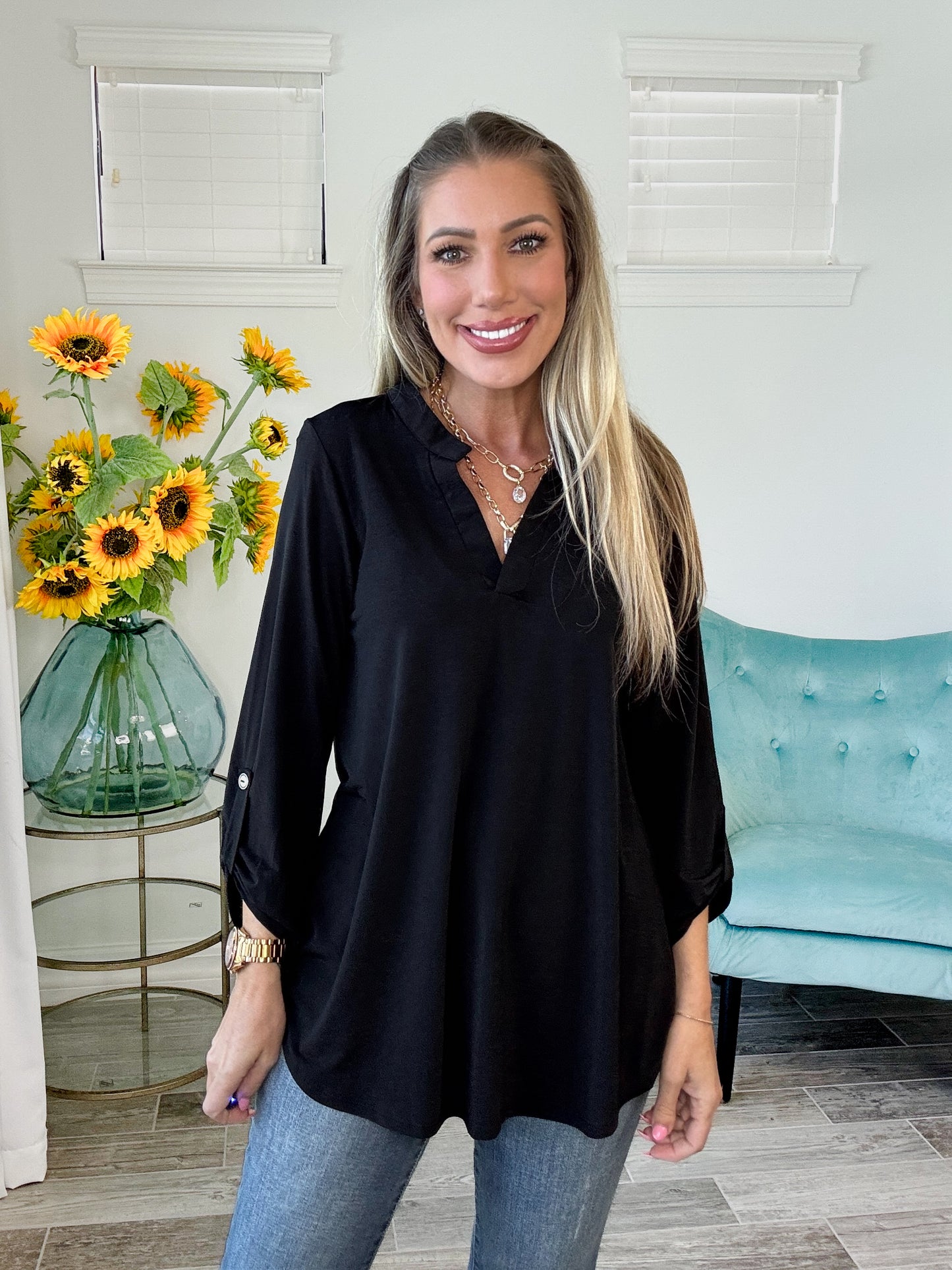 Dear Scarlett Solid Color Lizzys-110 Long Sleeves- Simply Simpson's Boutique is a Women's Online Fashion Boutique Located in Jupiter, Florida