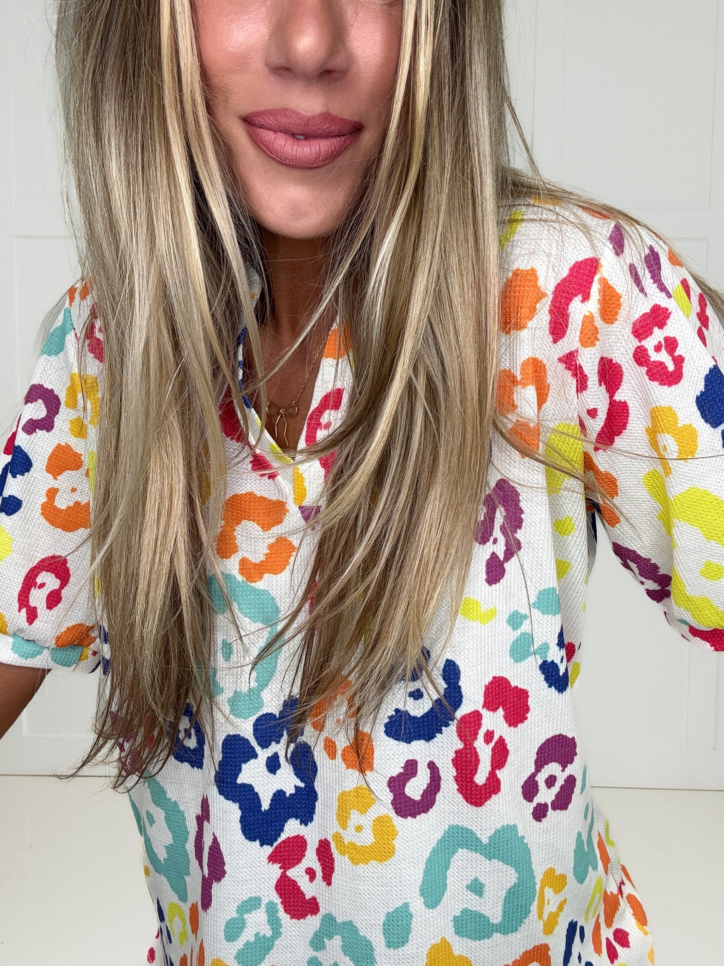 Delightful Leopard Top-100 Short Sleeves- Simply Simpson's Boutique is a Women's Online Fashion Boutique Located in Jupiter, Florida