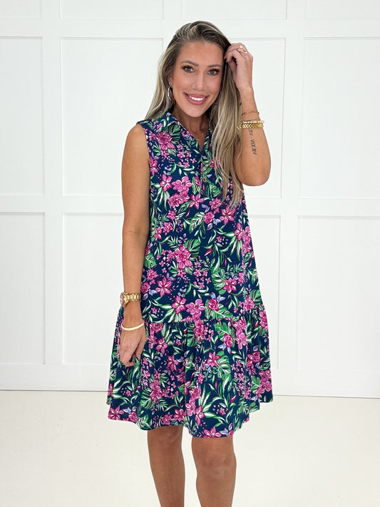 Dear Scarlett Navy Floral Dress-240 Dresses- Simply Simpson's Boutique is a Women's Online Fashion Boutique Located in Jupiter, Florida