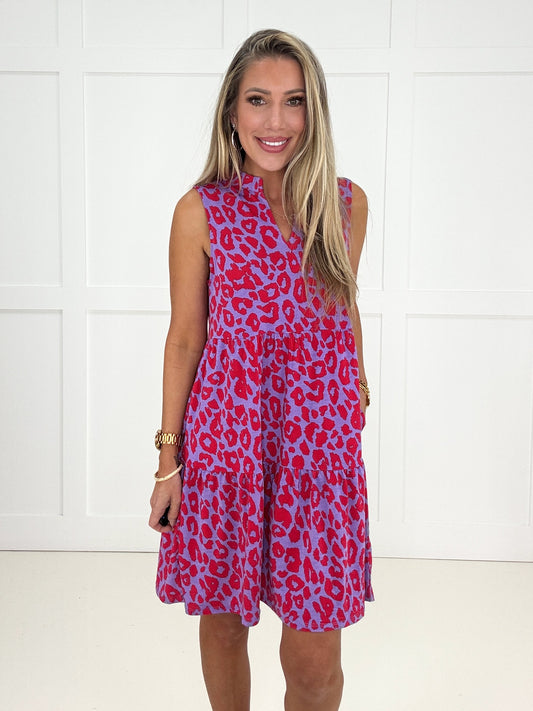Dear Scarlett Violet Leopard Tiered Dress-240 Dresses- Simply Simpson's Boutique is a Women's Online Fashion Boutique Located in Jupiter, Florida