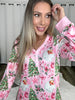 Shirley & Stone Pink Santas & Candy Canes Pajamas-220 Lounge wear/Pajamas- Simply Simpson's Boutique is a Women's Online Fashion Boutique Located in Jupiter, Florida