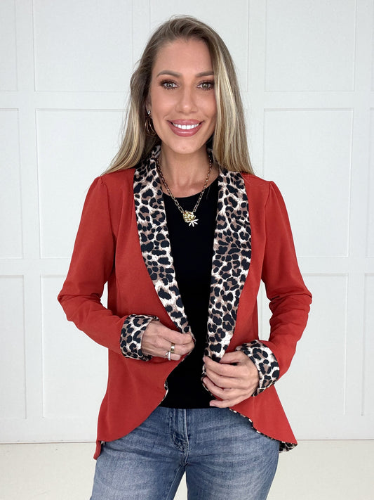 Rust Wild Side Blazer-180 Outerwear- Simply Simpson's Boutique is a Women's Online Fashion Boutique Located in Jupiter, Florida