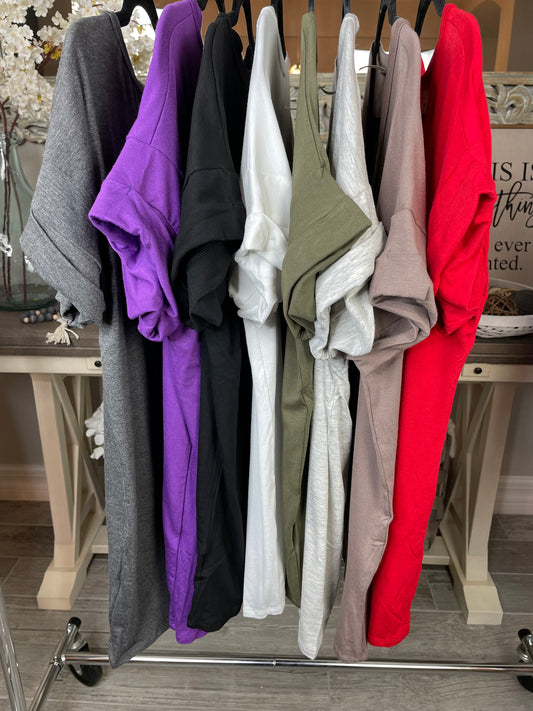 Simply Simpson Solid Boyfriend Tees-100 Short Sleeves- Simply Simpson's Boutique is a Women's Online Fashion Boutique Located in Jupiter, Florida