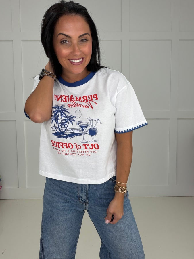 Permanent Vacay Vibes-100 Short Sleeves- Simply Simpson's Boutique is a Women's Online Fashion Boutique Located in Jupiter, Florida