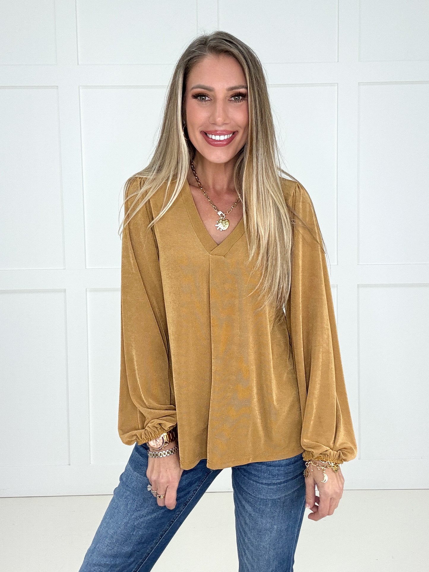 Camel Feeling Fine Blouse-110 Long Sleeves- Simply Simpson's Boutique is a Women's Online Fashion Boutique Located in Jupiter, Florida