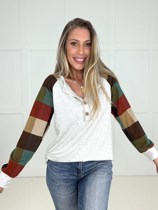 Changing Seasons Plaid Top-110 Long Sleeves- Simply Simpson's Boutique is a Women's Online Fashion Boutique Located in Jupiter, Florida