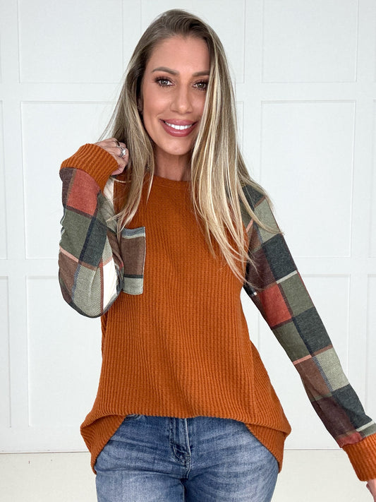 Cider Season Plaid Top-110 Long Sleeves- Simply Simpson's Boutique is a Women's Online Fashion Boutique Located in Jupiter, Florida