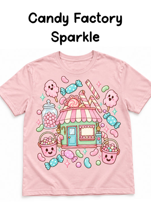 Candy Factory Sparkle Graphic Tee-140 Graphic Tees- Simply Simpson's Boutique is a Women's Online Fashion Boutique Located in Jupiter, Florida