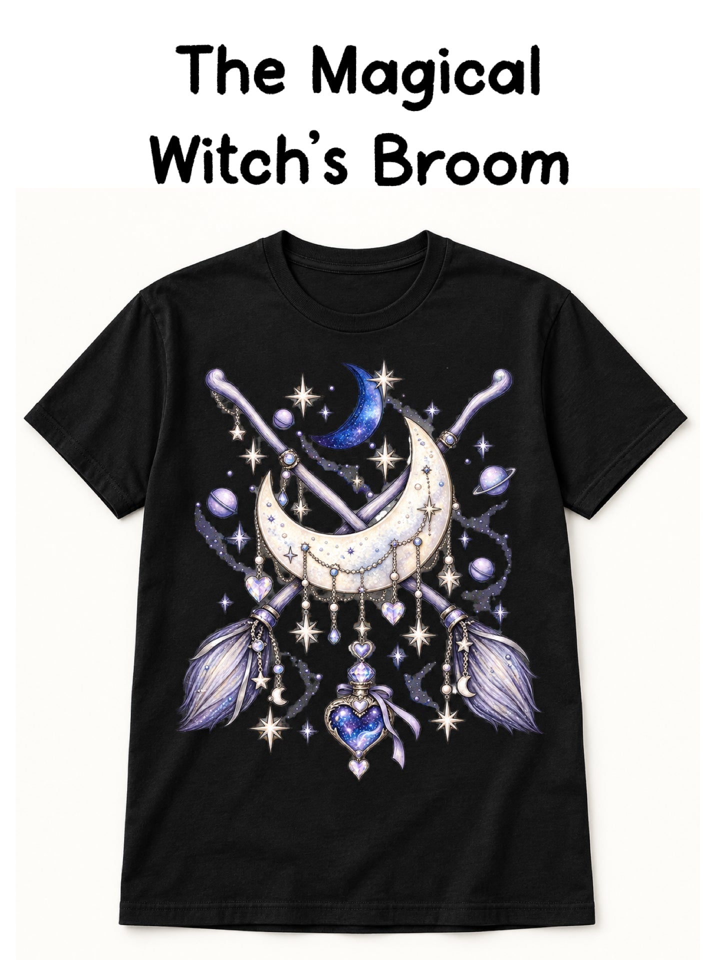 The Magical Witch's Broom Graphic Tee-140 Graphic Tees- Simply Simpson's Boutique is a Women's Online Fashion Boutique Located in Jupiter, Florida