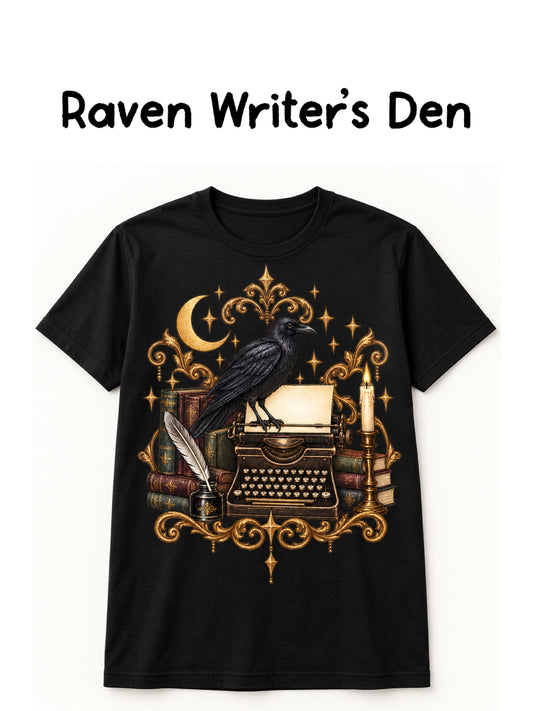 Raven Writer's Den Graphic Tee-140 Graphic Tees- Simply Simpson's Boutique is a Women's Online Fashion Boutique Located in Jupiter, Florida