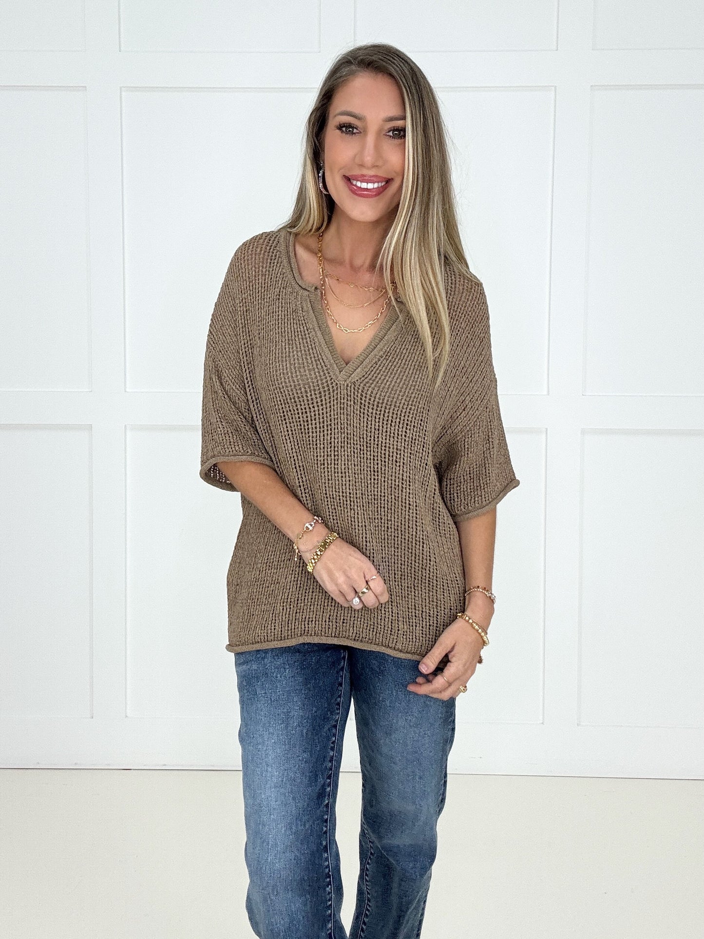 Sunday Stroll Open Knit Top
