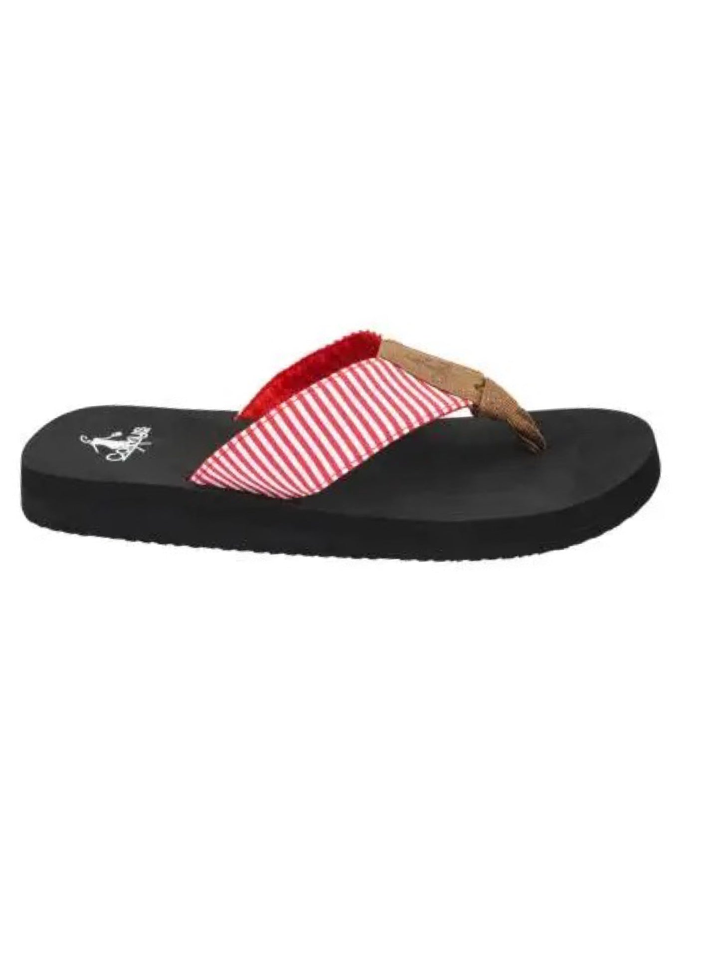 Corkys Red White Stripe Summer Break Sandals-260 Shoes- Simply Simpson's Boutique is a Women's Online Fashion Boutique Located in Jupiter, Florida