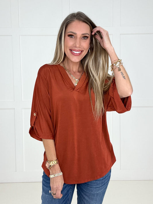 The Easy Does It V Neck Top-100 Short Sleeves- Simply Simpson's Boutique is a Women's Online Fashion Boutique Located in Jupiter, Florida