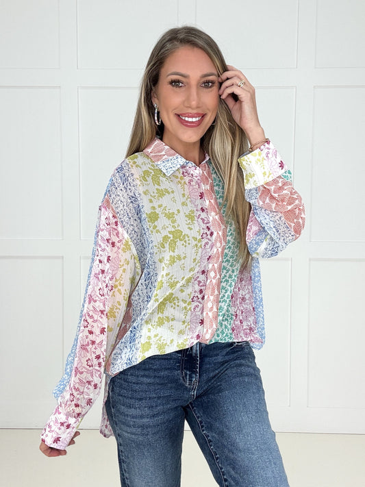 Free Spirit Florals Button Down-110 Long Sleeves- Simply Simpson's Boutique is a Women's Online Fashion Boutique Located in Jupiter, Florida