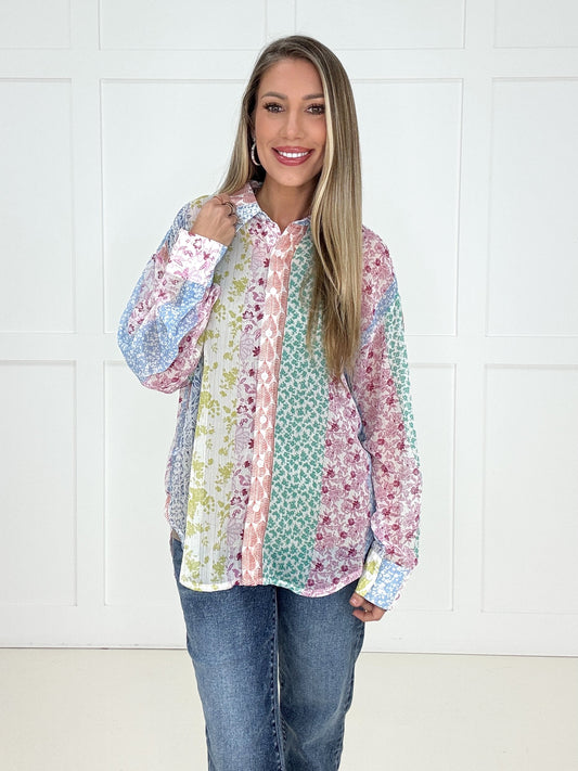 Free Spirit Florals Button Down-110 Long Sleeves- Simply Simpson's Boutique is a Women's Online Fashion Boutique Located in Jupiter, Florida