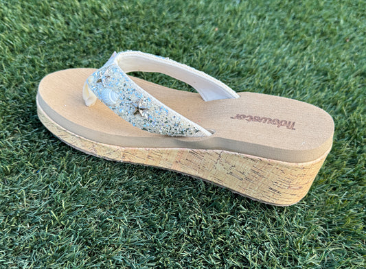 Shell Embellished Wedge Sandals-260 Shoes- Simply Simpson's Boutique is a Women's Online Fashion Boutique Located in Jupiter, Florida