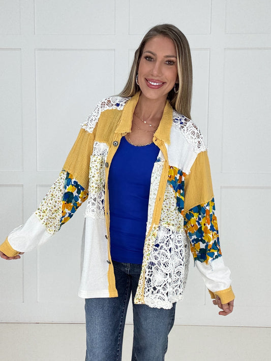 Pol Yellow Wildflower Wishes Shacket