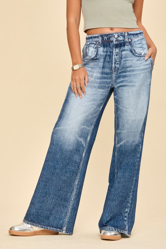 Dear Scarlett Classic Medium Wash Wide Leg Denim-210 Other Bottoms- Simply Simpson's Boutique is a Women's Online Fashion Boutique Located in Jupiter, Florida