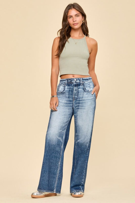 Dear Scarlett Classic Medium Wash Wide Leg Zenim-210 Other Bottoms- Simply Simpson's Boutique is a Women's Online Fashion Boutique Located in Jupiter, Florida