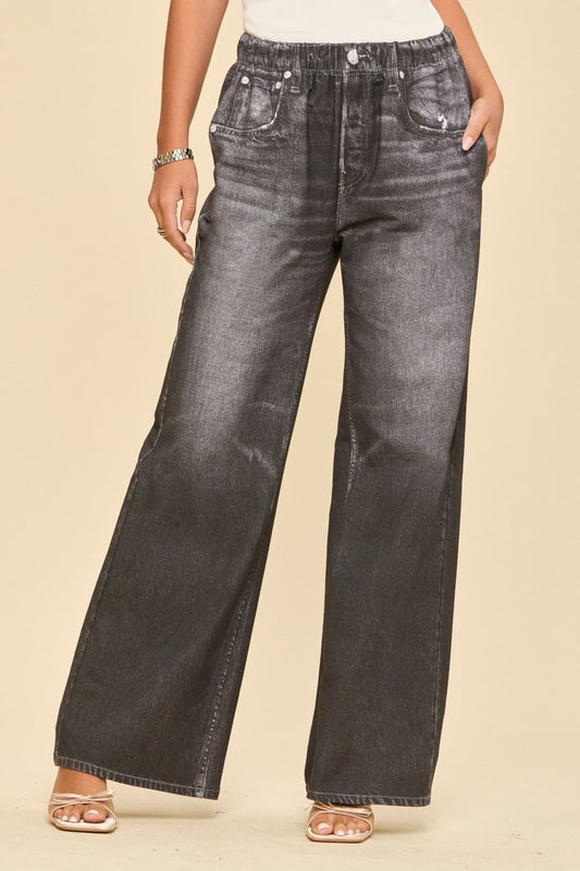 Dear Scarlett Charcoal Wide Leg Denim-210 Other Bottoms- Simply Simpson's Boutique is a Women's Online Fashion Boutique Located in Jupiter, Florida
