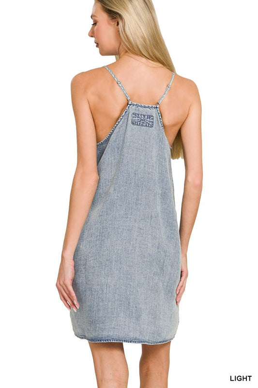 Stone Washed Mini Dress- Simply Simpson's Boutique is a Women's Online Fashion Boutique Located in Jupiter, Florida