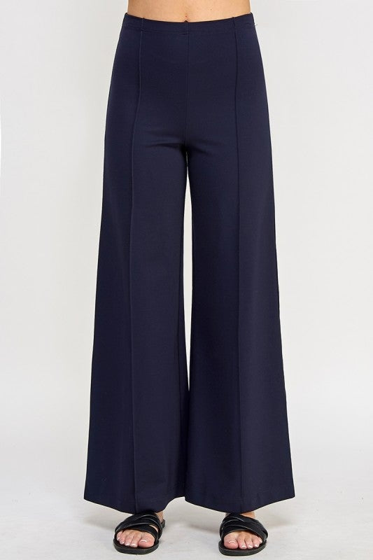 Navy High Waist Wide Leg Ponte Pant- Simply Simpson's Boutique is a Women's Online Fashion Boutique Located in Jupiter, Florida
