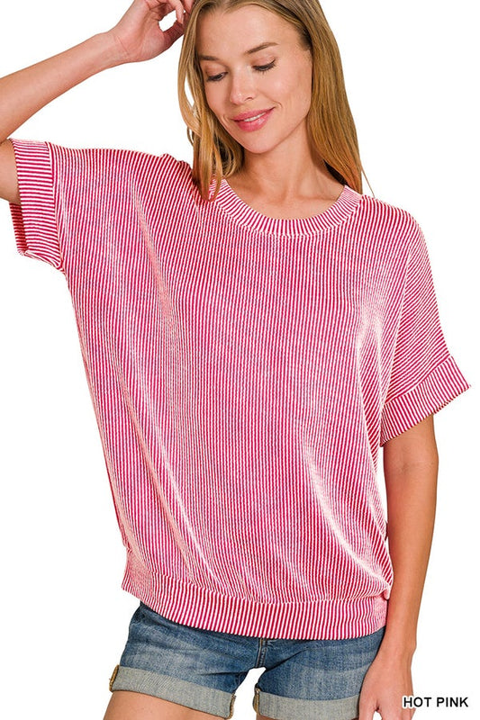 Corded Hot Pink Top- Simply Simpson's Boutique is a Women's Online Fashion Boutique Located in Jupiter, Florida