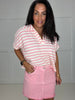Pink Striped Collared Top- Simply Simpson's Boutique is a Women's Online Fashion Boutique Located in Jupiter, Florida