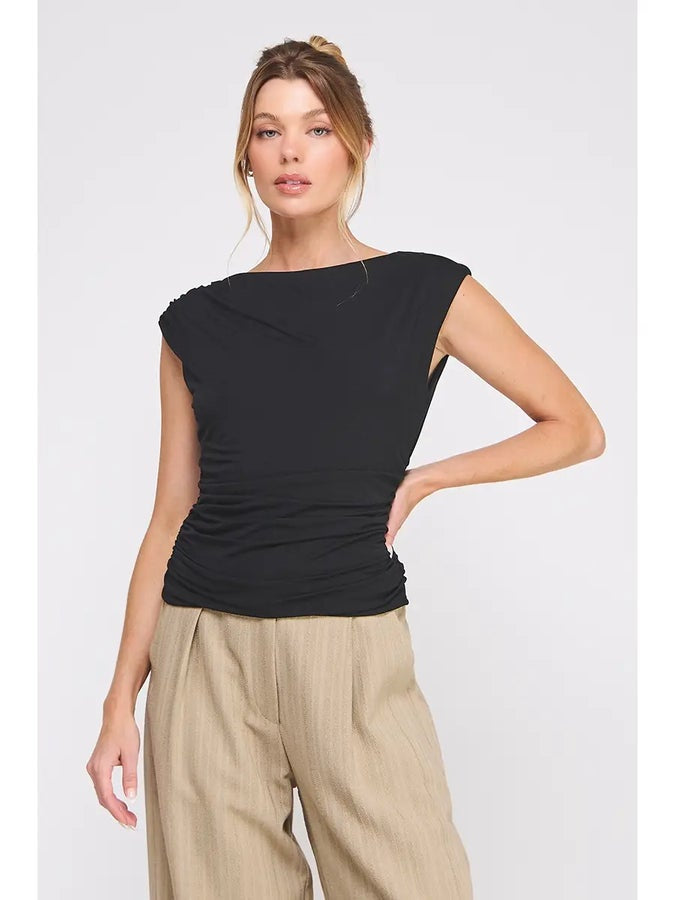 Black Boat Neck Tank- Simply Simpson's Boutique is a Women's Online Fashion Boutique Located in Jupiter, Florida