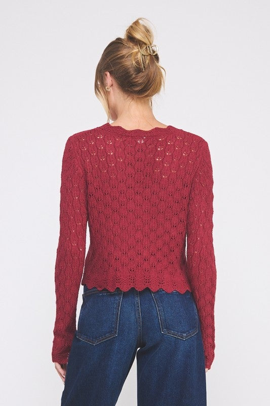 Wine Stella Cardigan- Simply Simpson's Boutique is a Women's Online Fashion Boutique Located in Jupiter, Florida
