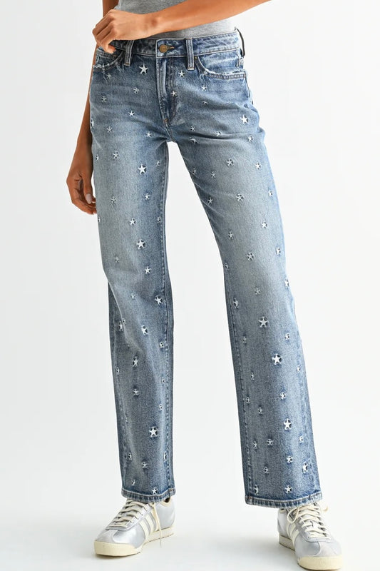 Mica Starstruck Straight Leg Jeans-200 Jeans- Simply Simpson's Boutique is a Women's Online Fashion Boutique Located in Jupiter, Florida